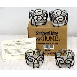 Southern Living Jamestown Votive Metal Glass Set of 4  #40642